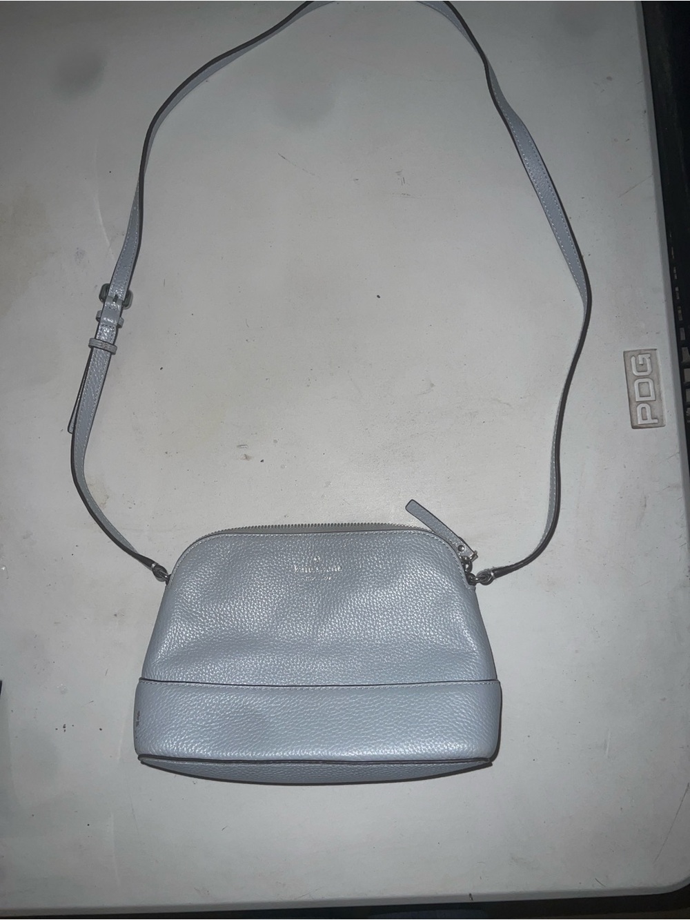 kate spade Pebbled Leather Shoulder Bag in Light Blue